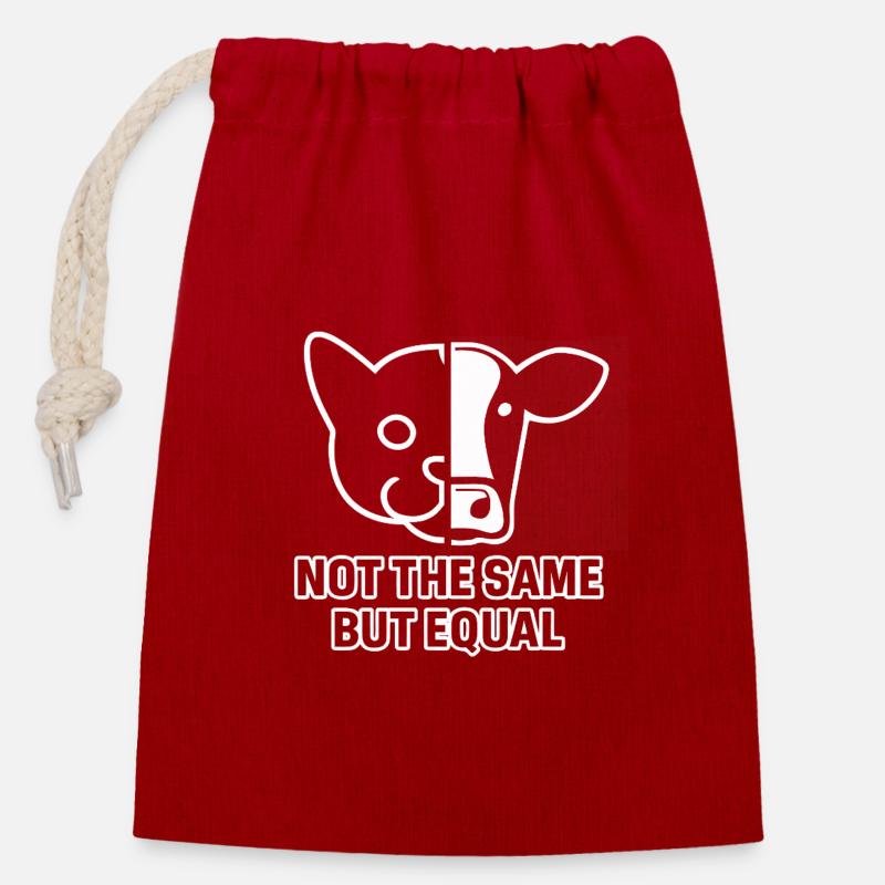 Cat Cow - Closable cotton gift bag (14x20cm) - red