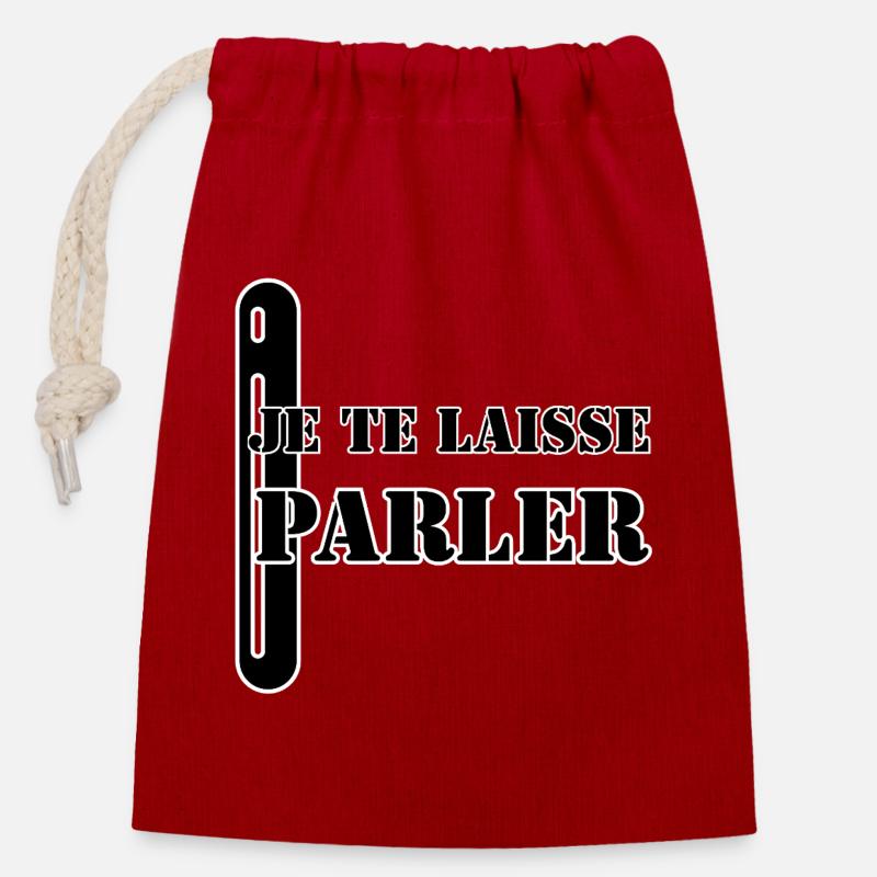 I'LL LET YOU SPEAK. - Closable cotton gift bag (14x20cm) - red