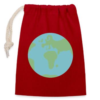 Pastel Globe - Closable cotton gift bag (14x20cm) - red - Front