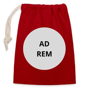 Text des Graukreis-Emblems - Verschließbarer Geschenkbeutel aus Baumwolle (14x20cm) - Rot - Vorne