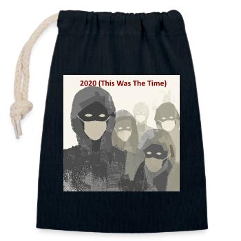 Masked Collective 2020 - Closable cotton gift bag (14x20cm) - navy - Front