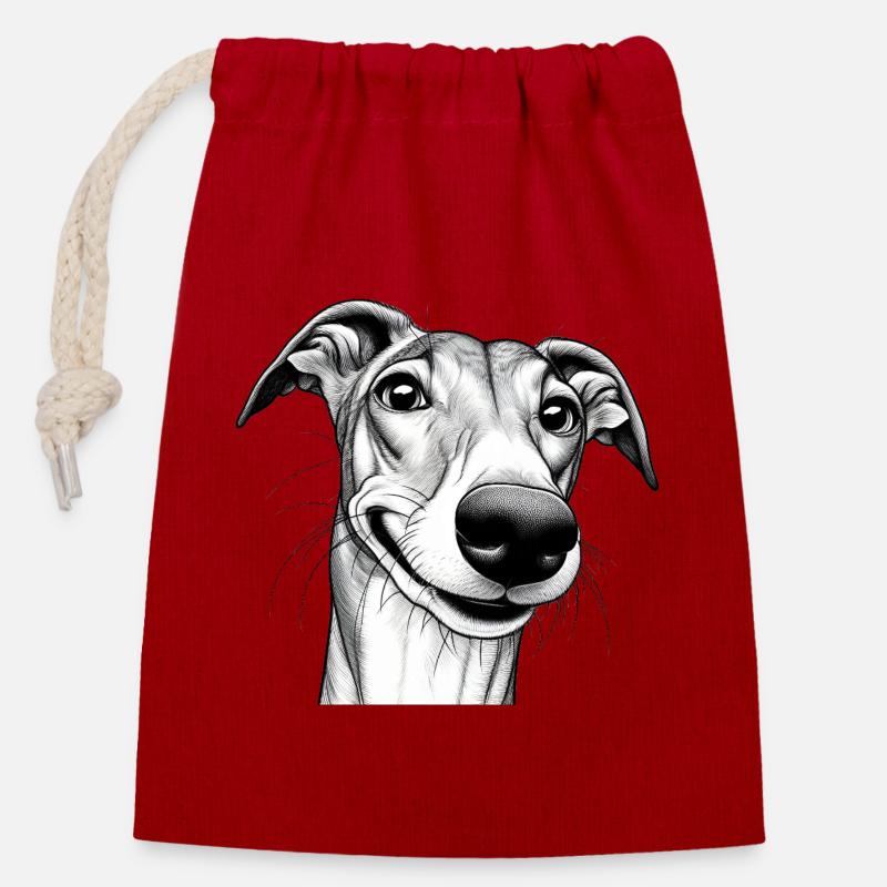 windy rogue - Closable cotton gift bag (14x20cm) - red