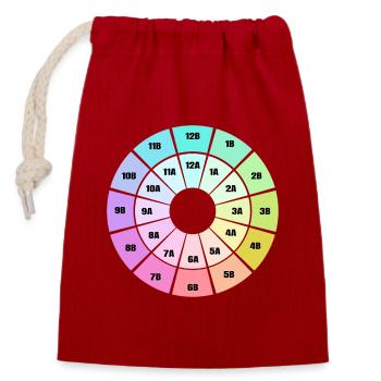 Roue de Camelot - Sac cadeau en coton avec cordon (14 x 20 cm) - rouge - Devant