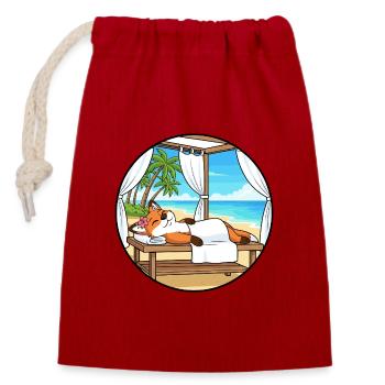 Strand-Spa Fuchs-Tier-Entspannungskunst - Verschließbarer Geschenkbeutel aus Baumwolle (14x20cm) - Rot - Vorne