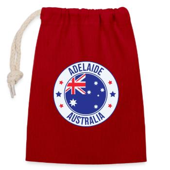 Adelaide Australia Round Emblem - Closable cotton gift bag (14x20cm) - red - Front