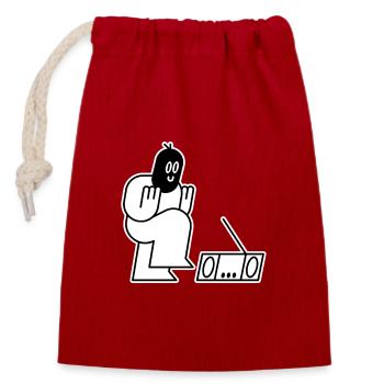 Voyou dansant - Sac cadeau en coton avec cordon (14 x 20 cm) - rouge - Devant