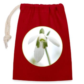 Source de la Fleur de Perce-Neige - Sac cadeau en coton avec cordon (14 x 20 cm) - rouge - Devant