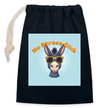 No Stress Club Donkey - Closable cotton gift bag (14x20cm) - navy - Front