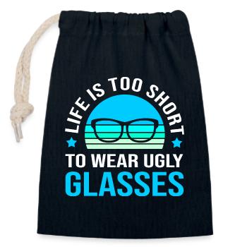 Optician Ophthalmologist Optics - Closable cotton gift bag (14x20cm) - navy - Front