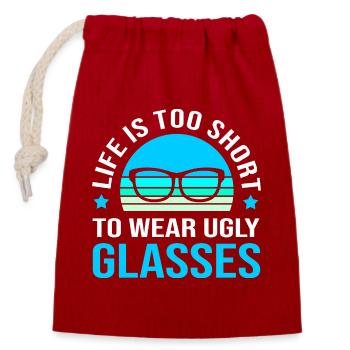 Optician Ophthalmologist Optics - Closable cotton gift bag (14x20cm) - red - Front