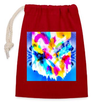 Explosion of colour in watercolour - Closable cotton gift bag (14x20cm) - red - Front