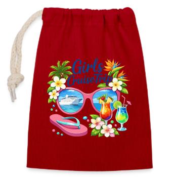 Girls Cruise Trip Cruise Vacation - Closable cotton gift bag (14x20cm) - red - Front