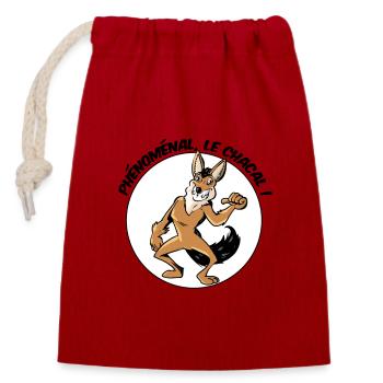 Phénoménal, le chacal ! - Sac cadeau en coton avec cordon (14 x 20 cm) - rouge - Devant