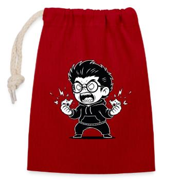 Gamer Anger Controller Zerbrochene Wut - Verschließbarer Geschenkbeutel aus Baumwolle (14x20cm) - Rot - Vorne