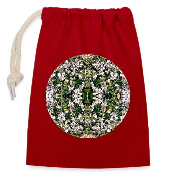 Source du Mandala de la Nature à Nuremberg - Sac cadeau en coton avec cordon (14 x 20 cm) - rouge - Devant