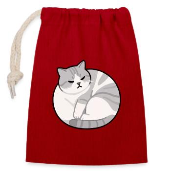 Cat Relax - Closable cotton gift bag (14x20cm) - red - Front