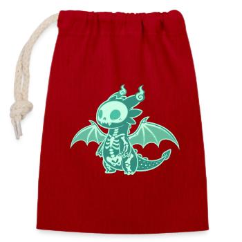 Dragon Ghost Vector - Closable cotton gift bag (14x20cm) - red - Front