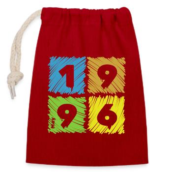 30. Geburtstag Farbige Patches since 05/1996 - Closable cotton gift bag (14x20cm) - red - Front