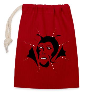 Devil / Teufel - Closable cotton gift bag (14x20cm) - red - Front
