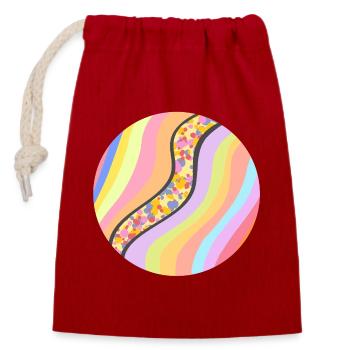 Joyful stream - Closable cotton gift bag (14x20cm) - red - Front