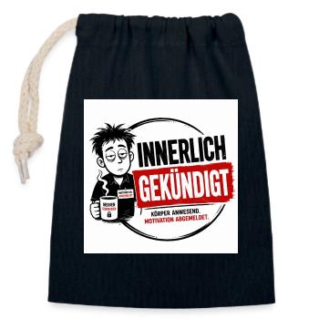 Innerlich habe gekündigt - Verschließbarer Geschenkbeutel aus Baumwolle (14x20cm) - Navy - Vorne