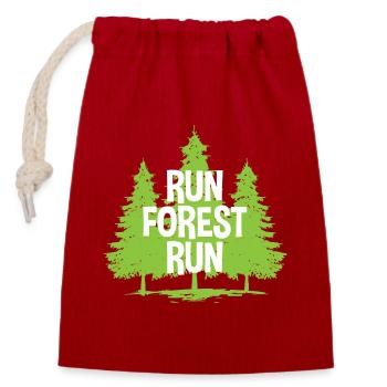 Run Forest Run - Sac cadeau en coton avec cordon (14 x 20 cm) - rouge - Devant