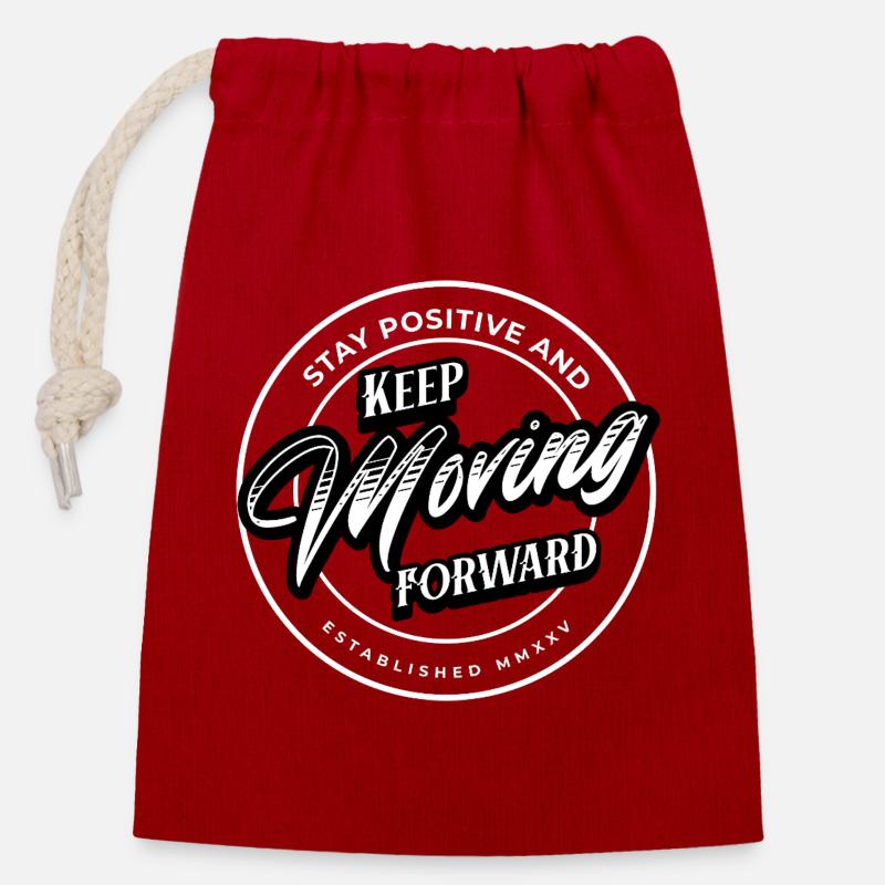 Rest Positive - Keep Moving Forward - Closable cotton gift bag (14x20cm) - red