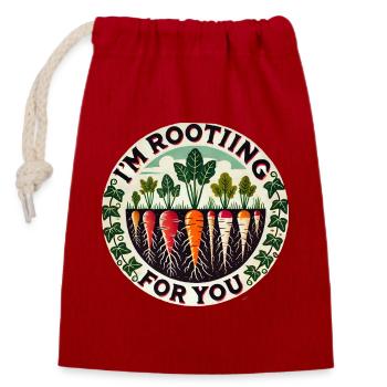 Rootin' Carrotin' Carrot' Patch Runde - Verschließbarer Geschenkbeutel aus Baumwolle (14x20cm) - Rot - Vorne