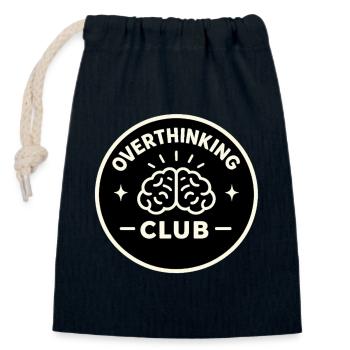 Overthinking Club - Verschließbarer Geschenkbeutel aus Baumwolle (14x20cm) - Navy - Vorne