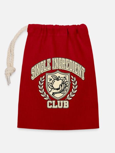 Single Ingredient Food Club - Verschließbarer Geschenkbeutel aus Baumwolle (14x20cm) - Rot