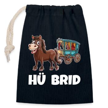 Pferdekutsche Hü Brid Hybrid Auto Pferd - Verschließbarer Geschenkbeutel aus Baumwolle (14x20cm) - Navy - Vorne