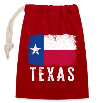 Texas State Flag Distressed Vintage Texas, USA - Closable cotton gift bag (14x20cm) - red - Front