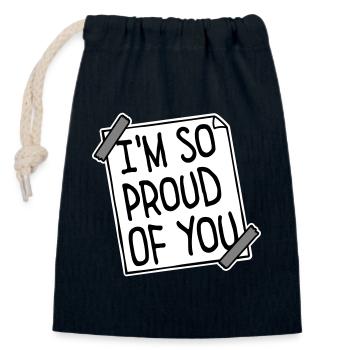 I'm So Proud Of You Heartily Encouraging Saying - Closable cotton gift bag (14x20cm) - navy - Front