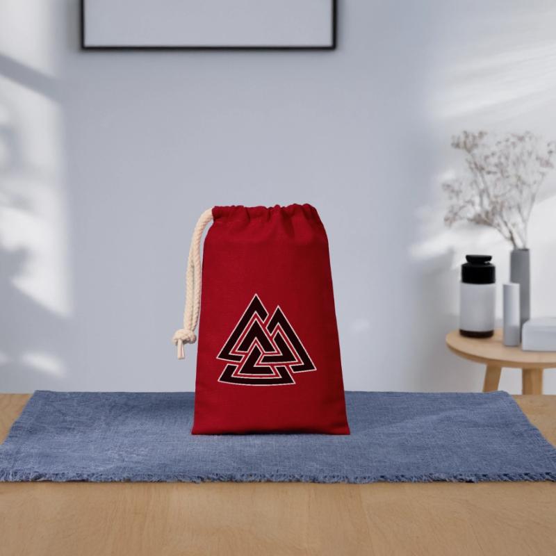Triangular intertwined pattern Closable cotton gift bag (14x20cm)