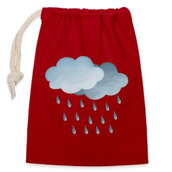 Weather Rain-Clouds Symbol - Closable cotton gift bag (14x20cm) - red - Front