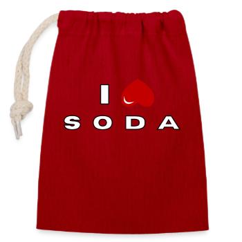 Je déteste Soda - Sac cadeau en coton avec cordon (14 x 20 cm) - rouge - Devant