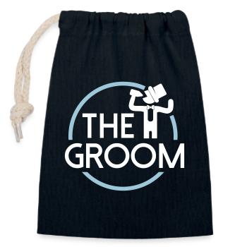 Groom - Verschließbarer Geschenkbeutel aus Baumwolle (14x20cm) - Navy - Vorne