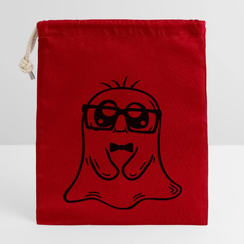 Friendly Nerd Ghost Comic Closable cotton gift bag (14x20cm)