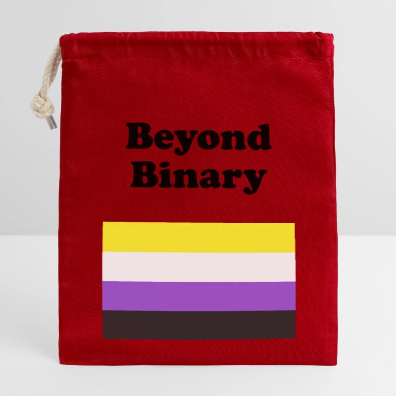 Non Binary Flag Beyond Binary Closable cotton gift bag (14x20cm)