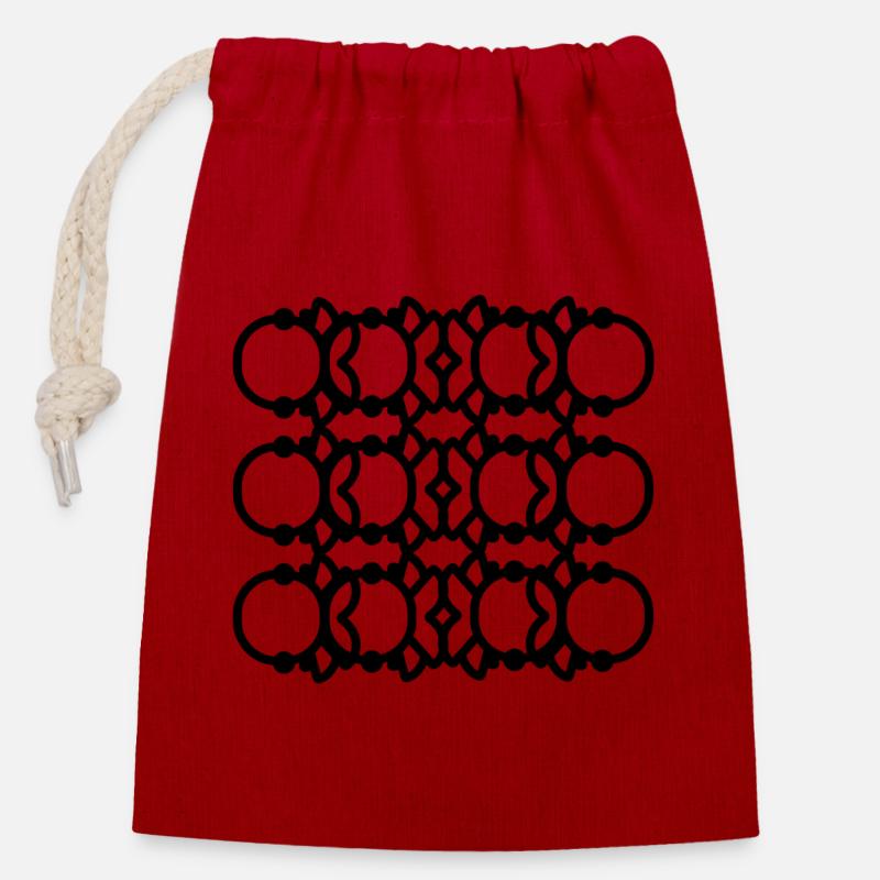 circular ring - Closable cotton gift bag (14x20cm) - red