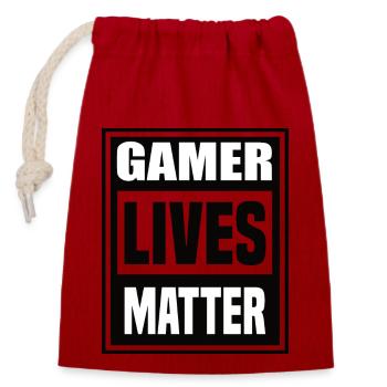 Gamer Lives Matter - Sac cadeau en coton avec cordon (14 x 20 cm) - rouge - Devant