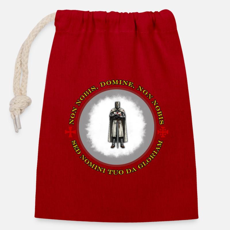Knight Templar - Closable cotton gift bag (14x20cm) - red