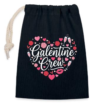 Galentine Crew Matching Gals Group Fun February 13 - Closable cotton gift bag (14x20cm) - navy - Front