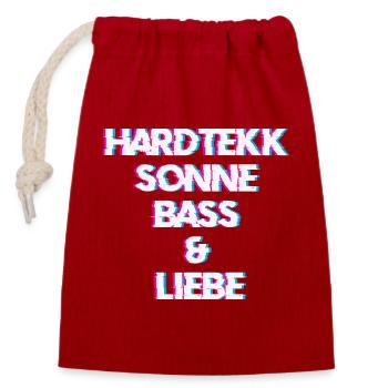 Hardtekk Tekk - Closable cotton gift bag (14x20cm) - red - Front