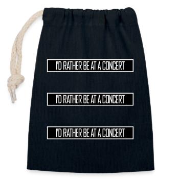 Je préférerais être à un concert Lustig Musik Konzert - Sac cadeau en coton avec cordon (14 x 20 cm) - bleu marine - Devant