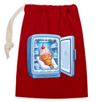 Héros câlin de la glace au réfrigérateur - Sac cadeau en coton avec cordon (14 x 20 cm) - rouge - Devant