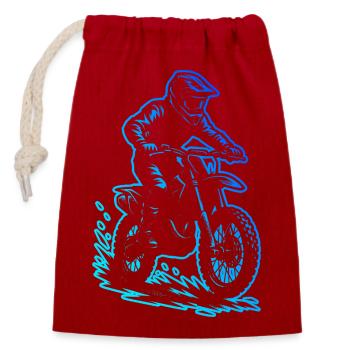 Direkte Motocross Aussage - Verschließbarer Geschenkbeutel aus Baumwolle (14x20cm) - Rot - Vorne
