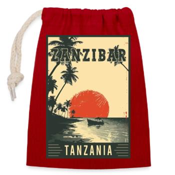 Discover Tropical Zanzibar in Tanzania - Closable cotton gift bag (14x20cm) - red - Front