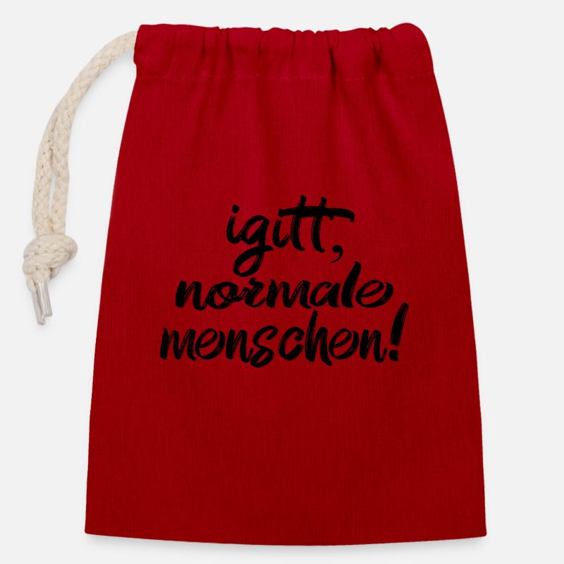 Igitt Normale Menschen! - Verschließbarer Geschenkbeutel aus Baumwolle (14x20cm) - Rot