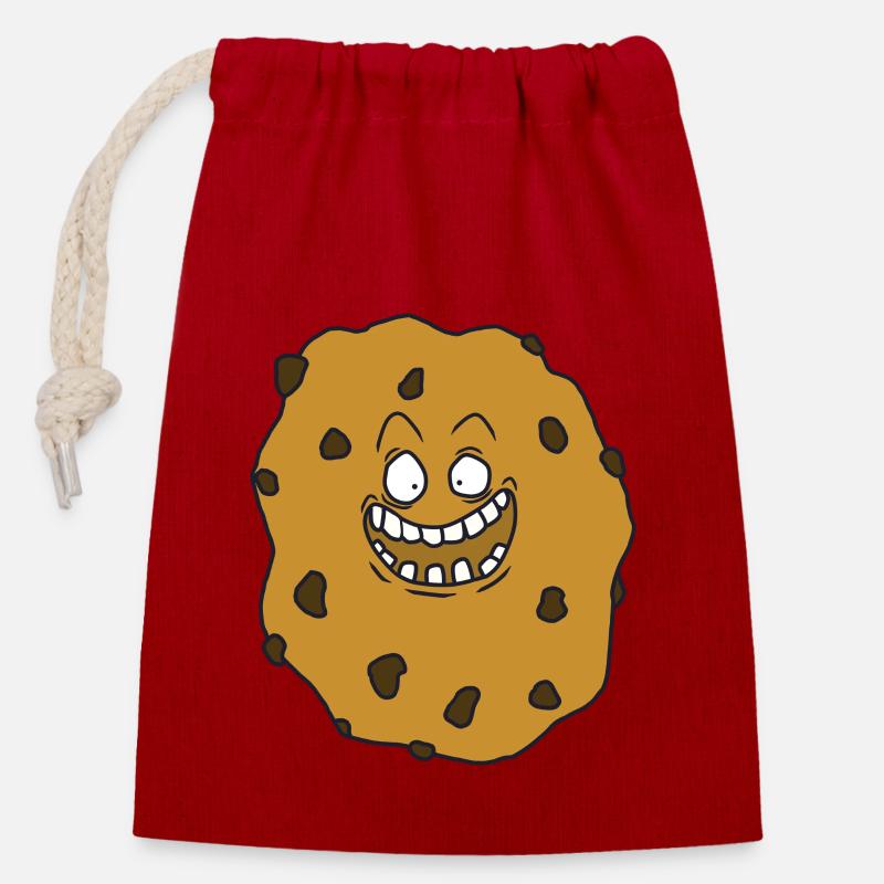 biscuit - Closable cotton gift bag (14x20cm) - red